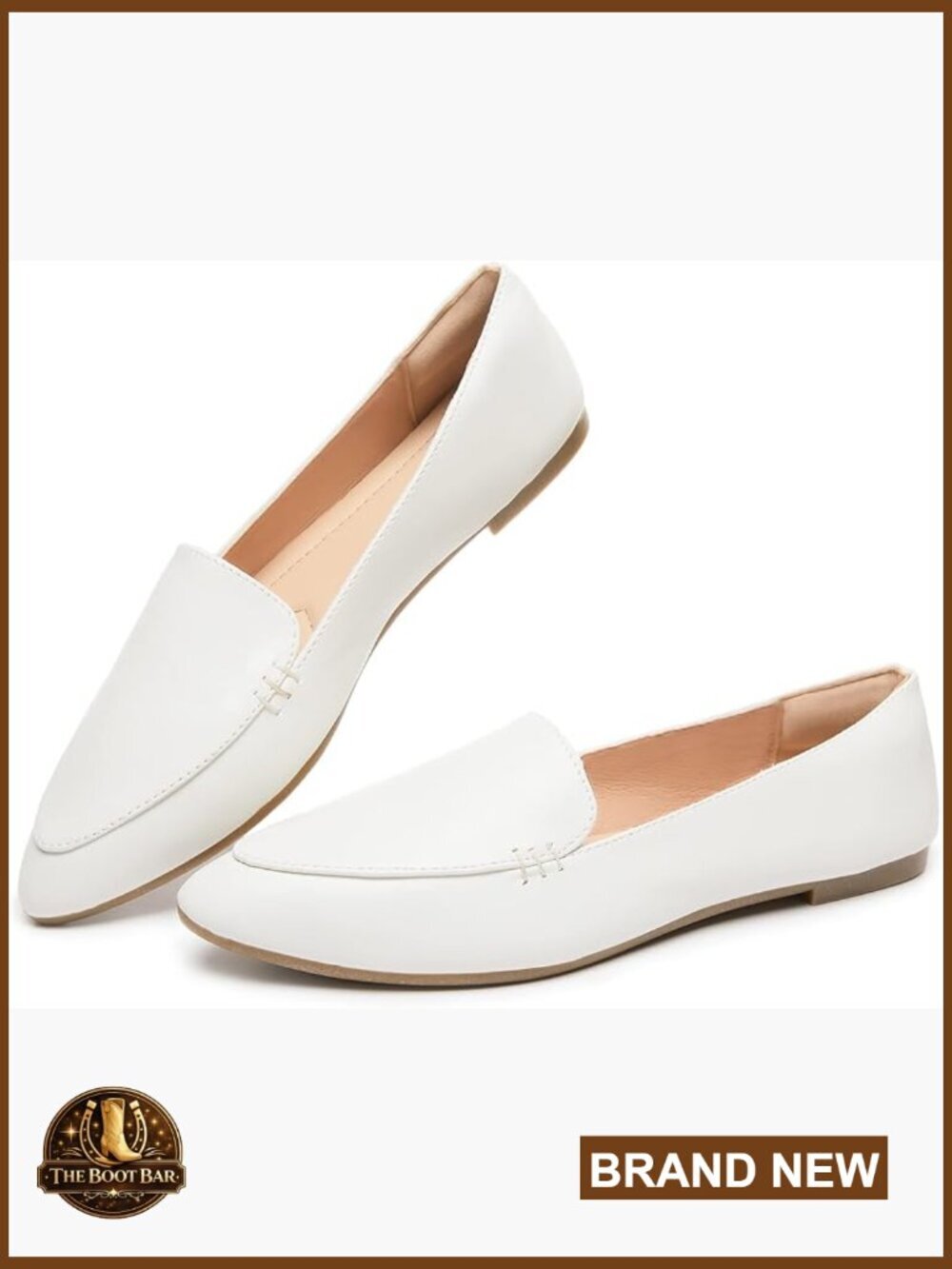 Women's Pointed Toe Memory Foam Loafers Slip On Flats Comfort Work Shoes